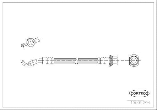 Corteco 19035294 Bremsschlauch hinten links | 19035294 Kompatibel mit Avensis (_T25_),Avensis Kombi (_T25_),Avensis Stufenheck (_T25_)