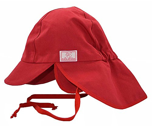 PICKAPOOH Baby/Kinder Sonnenhut/Sonnenmütze Tom mit UV-Schutz aus Reiner Bio-Baumwolle, Rot Gr. 50