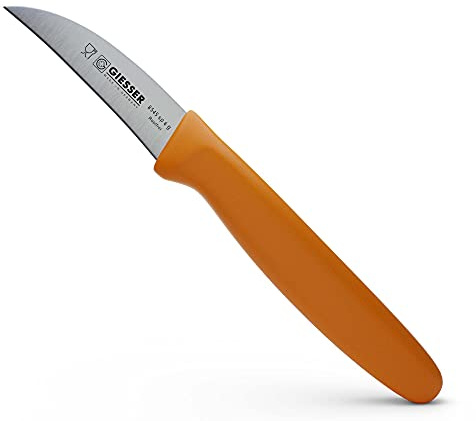 Giesser seit 1776 - Made in Germany - Tourniermesser orange, Klinge 6 cm, rutschfest, scharfes Schälmesser spülmaschinenfest, rostfrei