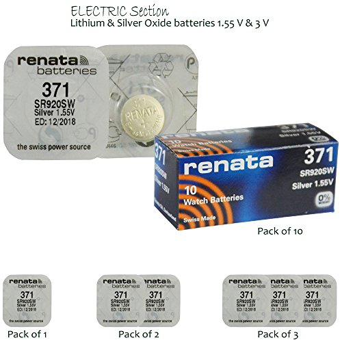 Renata Piles au lithium oxyde d'argent pour montre 371-SR920SW > PackOf-1