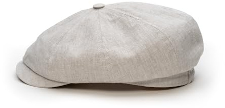 Sterkowski Modell Rowdy | 100% Leinen Schiebermütze für Herren und Frauen | Gatsby Sonnen Sommer Vintage Flatcap Elegante Retro Peaky Stylische Outdoor Modische Damen Kappe Baker Boy Beige 61