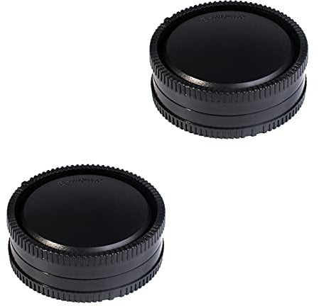 (2 Pack) VKO Front Body Cap & Rear Lens Cap Replacement for Sony a6500 a6300 a6000 a5100 a5000 A7SII A7R/S A7RII NEX-5 5R 5N NEX-6 NEX-7 E Mount Camera Body & Lens, Replaces ALCB1EM ALCR1EM