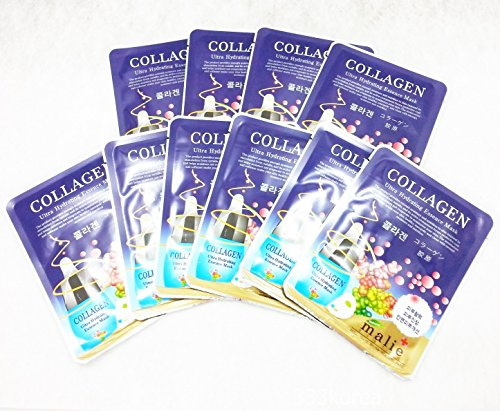 Korean Cosmetics Malie Collagen Hydrating Essence Face Mask 10Sheet