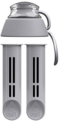 DAFI Wasserflaschenfilter und Kappen-Ersatz, grau, 2er-Pack, hält bis zu 60 Tage, für persönliche, gefilterte Wasserflasche, Camping-Wasserfilter, BPA-frei, hergestellt in Europa
