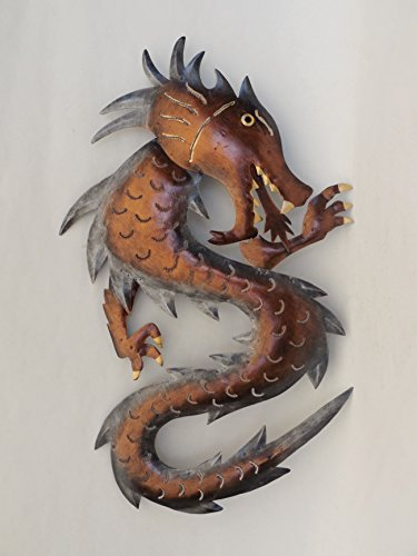 Klp Drachen Wanddeko Metall Wandbild Drache Gecko Lurch Echse Deko Figur Skulptur