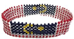 Crazily Creatives Hand Made Country Flag Beaded Bracelet Band (Malaysia)