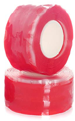 TUKA 6m Selbstschmelzendes Silikonband, Mehrzweck Reparaturband Isolierband Dichtungsband, Selbstschmelzendes Silikon Wickelband Wasserdicht Wetterfest, 25mm breit, 2x3m, Rot, TKD5041-2x