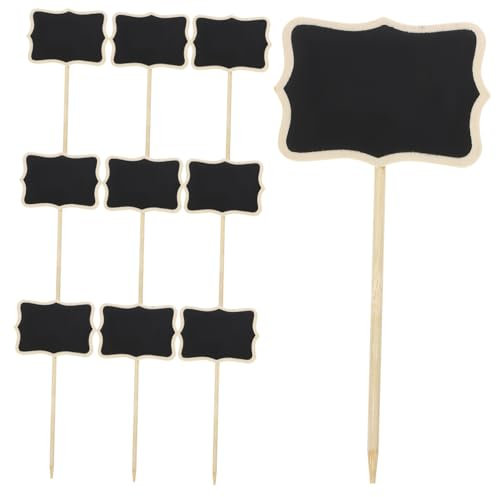 Healifty Pantry Labels 10pcs Mini Chalkboard Stake Mini Wood Chalk Board Blackboard Plant tag on Stake Kids Chalkboard