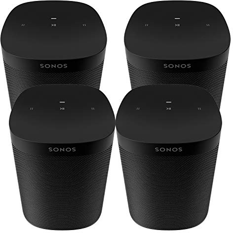 Four Room Set Sonos One SL – Le puissant haut-parleur sans microphone pour la musique et plus encore – Noir