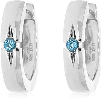 XEN Creolen mit Swiss Blue Topas ca. 0,32 ct. rhodiniert