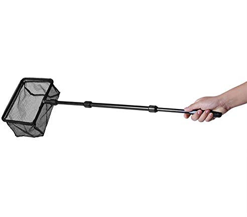 Hffheer Aquarium Kescher Kunststoffgriff Durable Mesh Releasing Fischfangnetz zum Fischen und Freigeben (L)