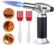 Flintronic Flambierbrenner Küchenbrenner, Butan Gasbrenner mit 2 Silikonbürsten, Lötbrenner Sicherheitsschloss & Edelstahl für Creme Brulee, Grill, Kochen, Camping (Butan inbegriffen nicht) Silber