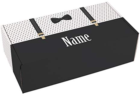 Herz & Heim® Geschenkverpackung für Männer zum Geburtstag/Vatertag/Weihnachten mit Ihrem Wunschnamen und Glückwunschtext L