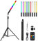 RGB Lichtstab Fotografie, Led Videoleuchte, Volle Farbe Licht, Handlich Leuchtstab, 2500K- 9500K, CRI≥97, TLCL≥97, mit Stativ 9 Farben für Fotografie, TikTok, Vlog, YouTube