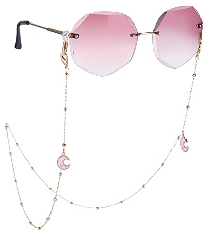 LIKGREAT Brillenkette für Damen, Gesichtsmaske, Gliederketten, Sonnenbrillenhalter, KC, vergoldet, Moon, 42