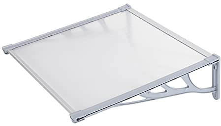 The Fellie Door Canopy Awning Window Door Canopies Outdoor Rain Shelter Cover with Polycarbonate Board for UV Water Rain Resist, Grey(120 x 90cm)
