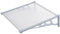 The Fellie Door Canopy Awning Window Door Canopies Outdoor Rain Shelter Cover with Polycarbonate Board for UV Water Rain Resist, Grey(120 x 90cm)