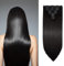 Extensions Clip in Extensions Echthaar 8 Teile 60cm Haarverlängerung Haarteil Glatt Synthetische Haare Natürlich Lang, Dunkelbraun