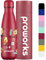 Proworks Edelstahl Trinkflasche | 24 Std. Kalt und 12 Std. Heiß - Vakuum Wasserflasche - Isolierflasche für Sport, Laufen, Fahrrad, Yoga und Camping - 1 Liter - Bio-Traube - Avocardio