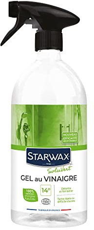 STARWAX SOLUVERT - Gel au Vinaigre - Détartre et Fait Briller - Tarte Epais ou Difficile d'Accès - Haute Concentration - - Fabriqué en France - 1L