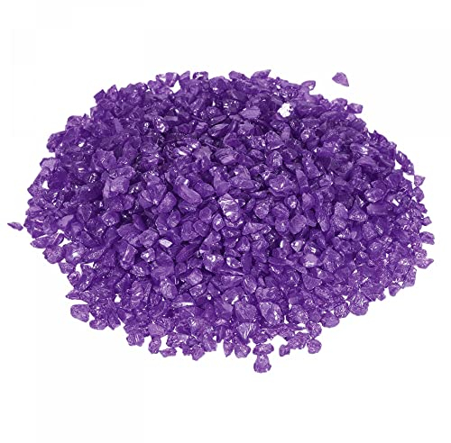 sourcing map Dekorative Glas Kies 320g/0,7Lbs Unregelmäßige Rock Sand Glassand lila