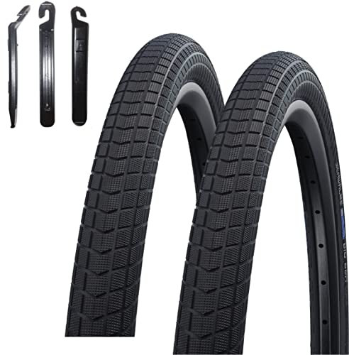 2 x Schwalbe Big Ben Fahrradreifen K-Guard TwinSkin SBC Schwarz 50-584 (27.5 x 2.00) inkl. maxxi4you Reifenheber