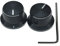 KAISH 2 Stück Aluminium Potentiometer Knäufe 6,35 mm Universal Top Hat Knobs Bell Control Knob with Set Screw for Guitar/Bass/AMPS/Preamps black with Indicator