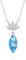 Chain Necklace Women, Kette Lang Silber mit Ananas Marquise Änhänger Zirkon Halskette Blau Ketten für Damen Danke Geschenke für Frauen