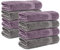 Komfortec 8er Handtücher 50x100 cm Set aus 100% Baumwolle, Frottee, Weich, Anthrazit Grau/Violett