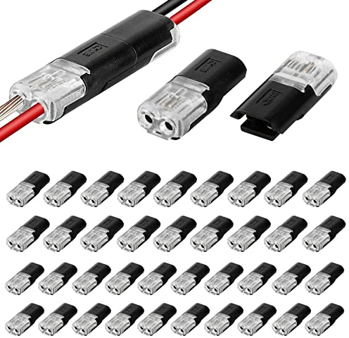 40x Auto Stecker Steckverbindung Steckverbinder, 2 Polig Draht-Schnellspleiß-Steckverbinder 18-22AWG Wasserdicht Kabelverbinder für Auto KFZ LKW Kayak Boote