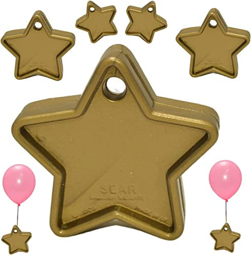 Godfather Star Shaped Balloon Weight Plastic Balloons Weights Reusable Helium Colorful Balloon Weights for Parties Birthday Celebration Decoration (Gold, Pack of 12)
