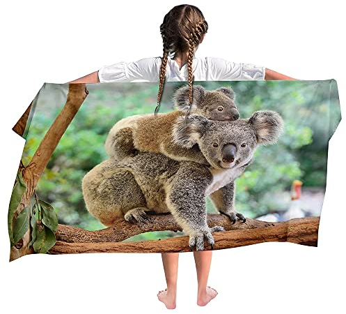 Ulticool Mikrofaser Kinder Handtuch 140 x 70 cm - Koala Koalabär Einhorn - Leicht Reisehandtuch Schnelltrocknend Badetuch Strandhandtuch Microfaser Microfiber - Reise Strand Sport Kind Mädchen