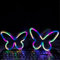 HFHungkeong Schmetterlings-Neonlicht für Wand, Büro, Schlafsaal, Hochzeit, Geburtstag, Party, Raumdekoration, Neon-Schmetterlings-LED-Schild, Weihnachtsdekoration, Beschilderung, 2 Stück (Farbe)