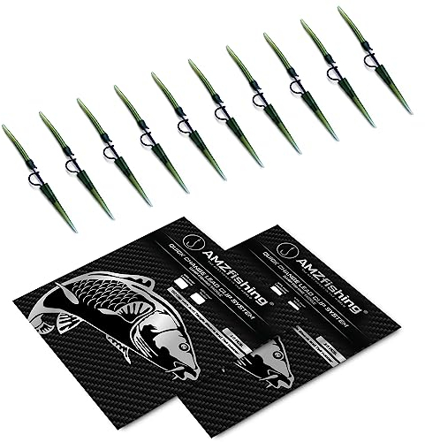 AMZfishing NEU 10x Quick Change Lead Clip System | Karpfenzubehör | Karpfenangeln Zubehör | Angelzubehör | Angeln Zubehör | Safety Lead Clip (#Fit Over Nylon/für Monofile)