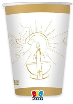 Zeus Party 24 bicchieri di carta Cresima oro 200 cc