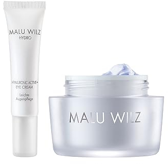 Malu Wilz Bundle Hyaluronic Active + Cream Soft 50ml + Eye Cream 15ml I Erfrischende Skincare Gesichtspflege-Creme & Augenpflege-Serum mit Hyaluron