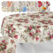 ANRO Nappe en Tissu Textile Lavable - Coton et Polyester - Motif Roses - Ovale - 180 x 140 cm - pour l'intérieur et l'extérieur