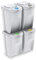 Set de 4 cubos de basura KEDEN SORTIBOX papelera reciclaje, blanco roto, volumen 4x35L