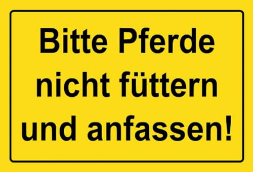 mrdeco Metall Schild 12x18cm gewölbt Bitte Pferde Nicht füttern und anfassen Blechschild