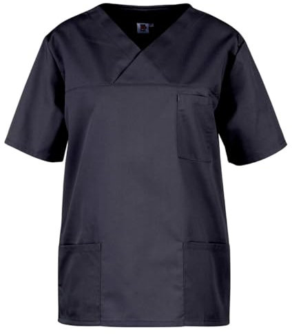 beb Basic Unisex Kasack Medizin & Pflege Schlupfkasak Kurzarm Schwarz 65% Polyester 35% Baumwolle Damen Herren Größe M