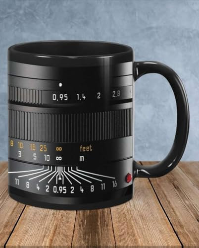 Nufar Photographer Coffee Mug - Camera Lens Design - Photography Gift for Dad - 11 Oz Ceramic Tea Cup
