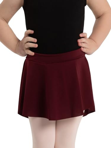 Capezio Curved Pull-On Skirt - Girls, Burgundy, Medium