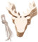 PRETYZOOM 10pcs Wooden Deer Head Cutouts - Christmas Tree Ornaments & Reindeer Labels - Bamboo Wood Carving