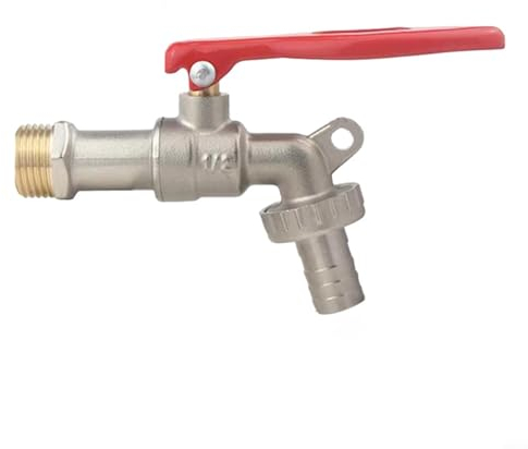 Getdoublerich Abschließbarer Wasserhahn, abschließbarer Wasserhahn 1/2 Zoll + 3/4 Zoll Gartenarmatur Kugelhahn Auslaufhahn Auslass Wasserhahn Outdoor