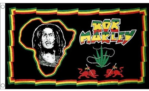 Bandera pequeña de Bob Marley (África) de 90 cm x 60 cm