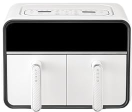 Alimentos esenciales y ayudantes familiares Freidora de aire inteligente Freidora eléctrica sin aceite Freidora de aire de doble barril multifuncional de gran capacidad máquina de papas fritas