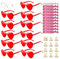 YeahBoom 36 Stück JGA Brille Team Braut Armbänder,Bride to Be Herz Brille Set,12Herz Sonnenbrille+12Bride Tattoo Aufkleber+12Bride Armband,Jungesellinnenabschied Frau Accessoires,JGA Deko Accessoires