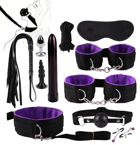 Set di 11 gadget per lo yoga da uomo e da donna - Nero e viola