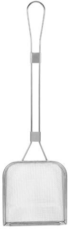 BESTonZON Écumoire Carrée À Mailles Fines Avec Long Manche, Passoire Cuisine en Acier Inoxydable, Passoire à Huile Filtre, Écumoire en Acier Inoxydable, pour les Résidus de Filtre (43 * 13 cm)