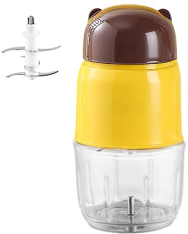 Babynahrung Maker, Mini Küchenmaschine, Tragbarer Multifunktionaler Automatischer Kleiner Lebensmittelmixer, Baby Püree Maker für Lebensmittel, Obst, Gemüse, Fleisch (Doppelklinge)